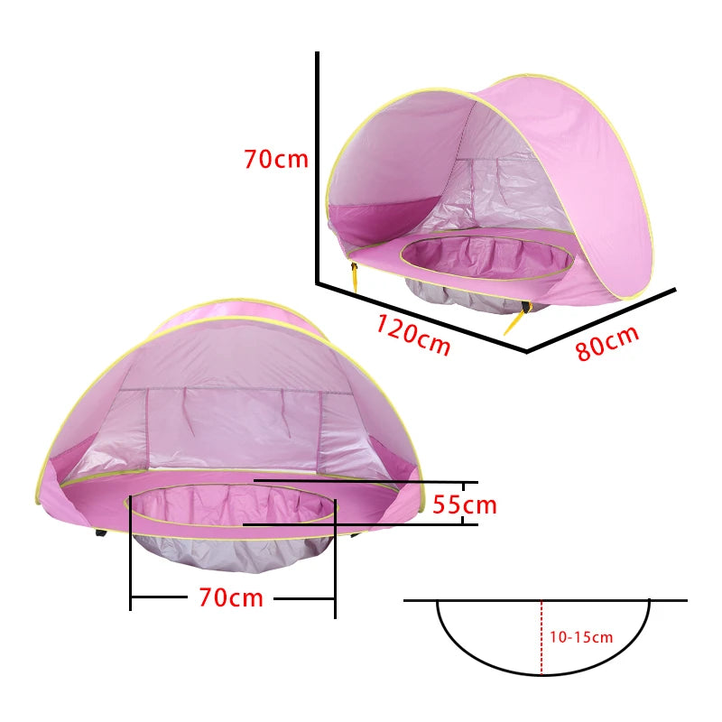 Tienda de Playa Infantil con Protección Solar UV y Piscina Integrada
