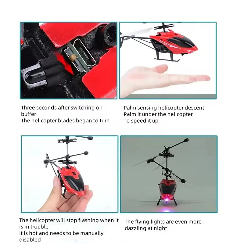 Helicóptero Volador RC para Niños – Control por Gestos, Sensor Inteligente y Luces LED Recargables