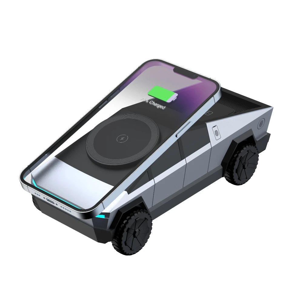 Cybertruck Desktop Stand Qi2 3-In-1 Cyberdock Wireless Charging Station for Iphone16 15 14 Pro Max, Airpods, Iwatch