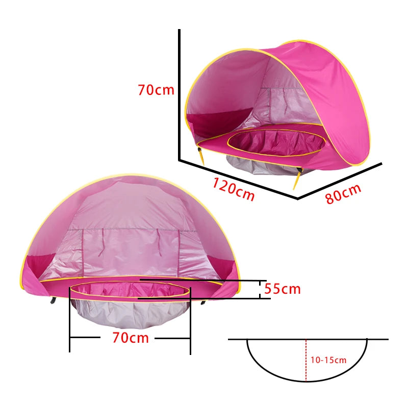 Tienda de Playa Infantil con Protección Solar UV y Piscina Integrada