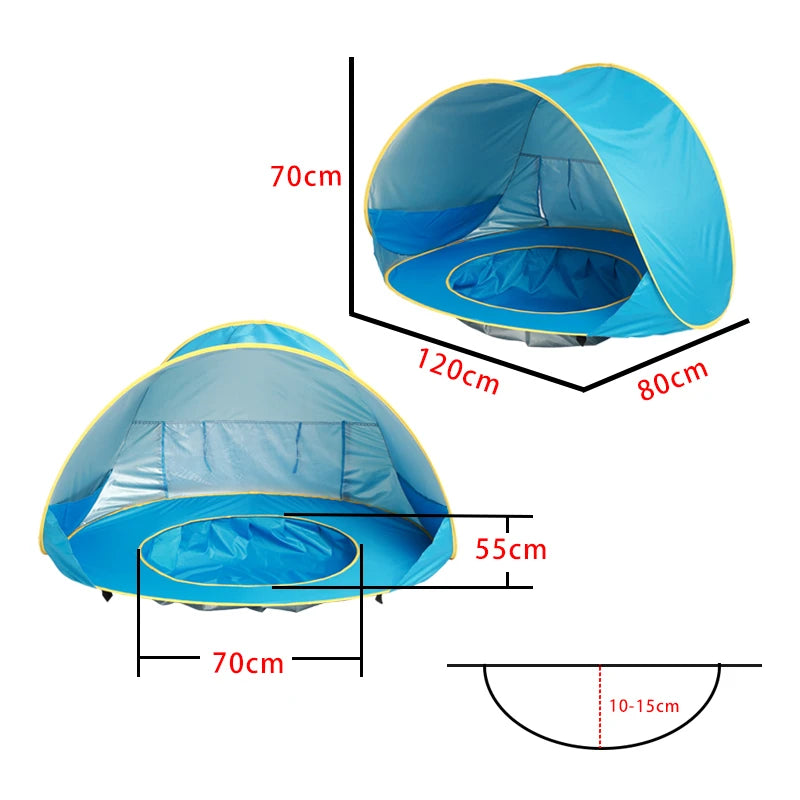 Tienda de Playa Infantil con Protección Solar UV y Piscina Integrada