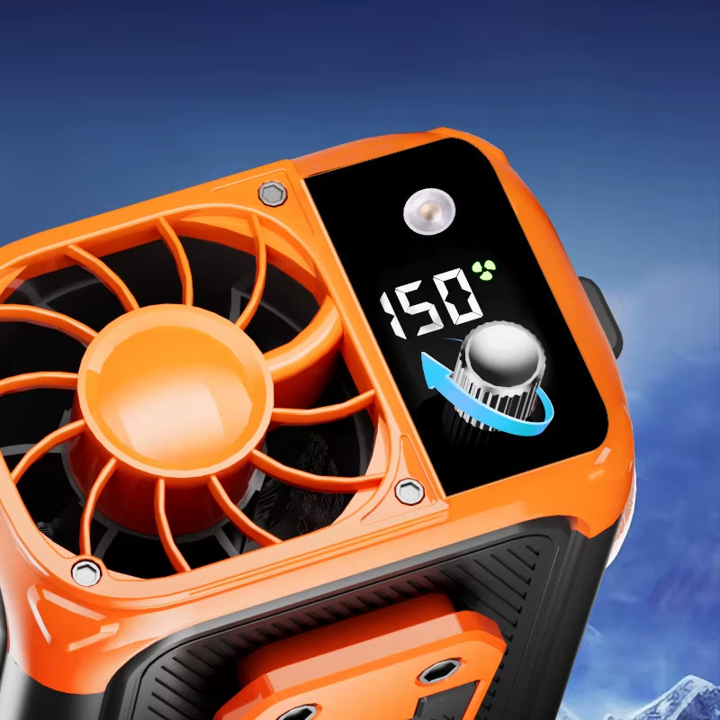 Mini Ventilador USB Portátil sin Aspas – Ventilador de Cintura con Luz LED y Pantalla Digital